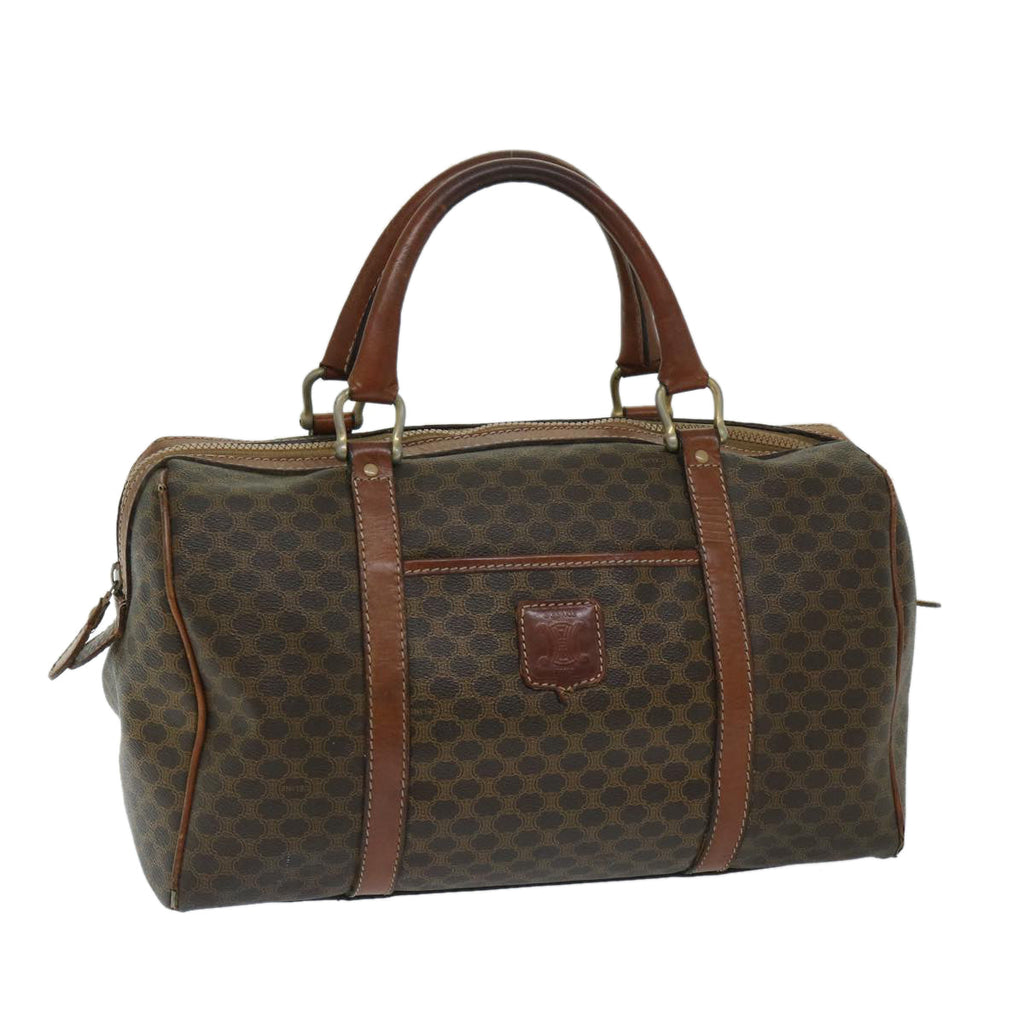 CELINE Macadam Canvas Boston Bag PVC Brown 11250