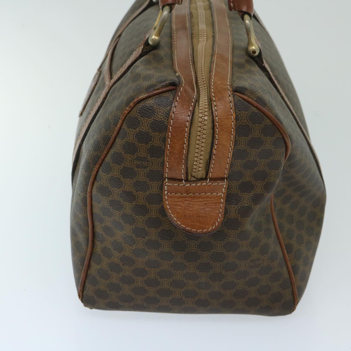 CELINE Macadam Canvas Boston Bag PVC Brown 11250