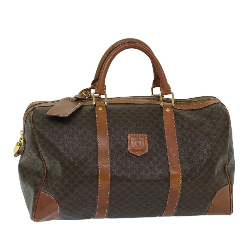 CELINE Macadam Canvas Boston Bag PVC Brown 11251