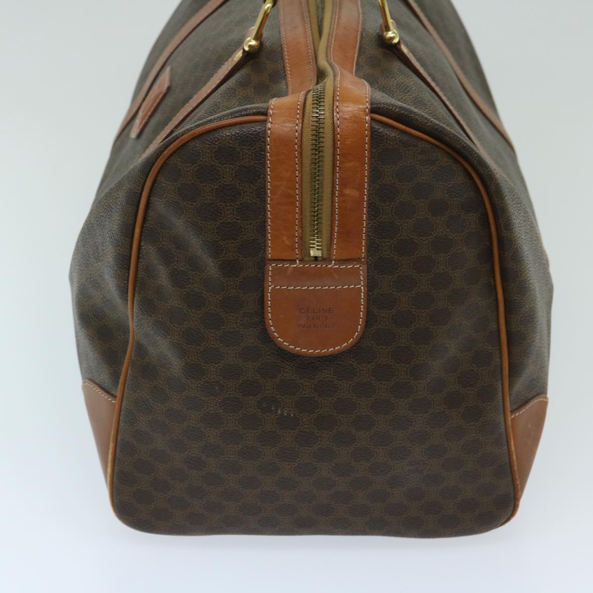CELINE Macadam Canvas Boston Bag PVC Brown 11251