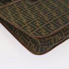 FENDI Zucca Canvas Tote Bag Black Brownyk11261