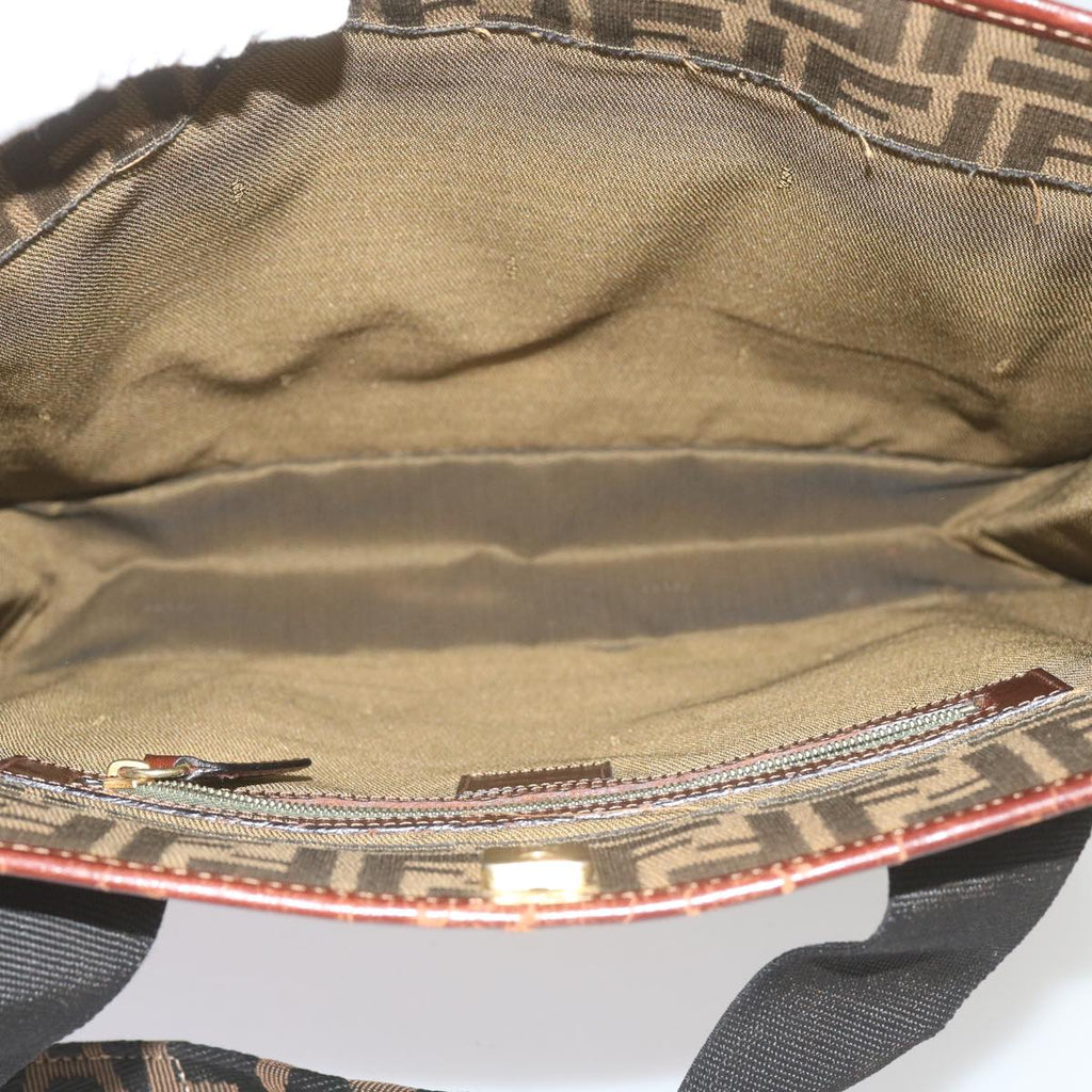 FENDI Zucca Canvas Tote Bag Black Brownyk11261