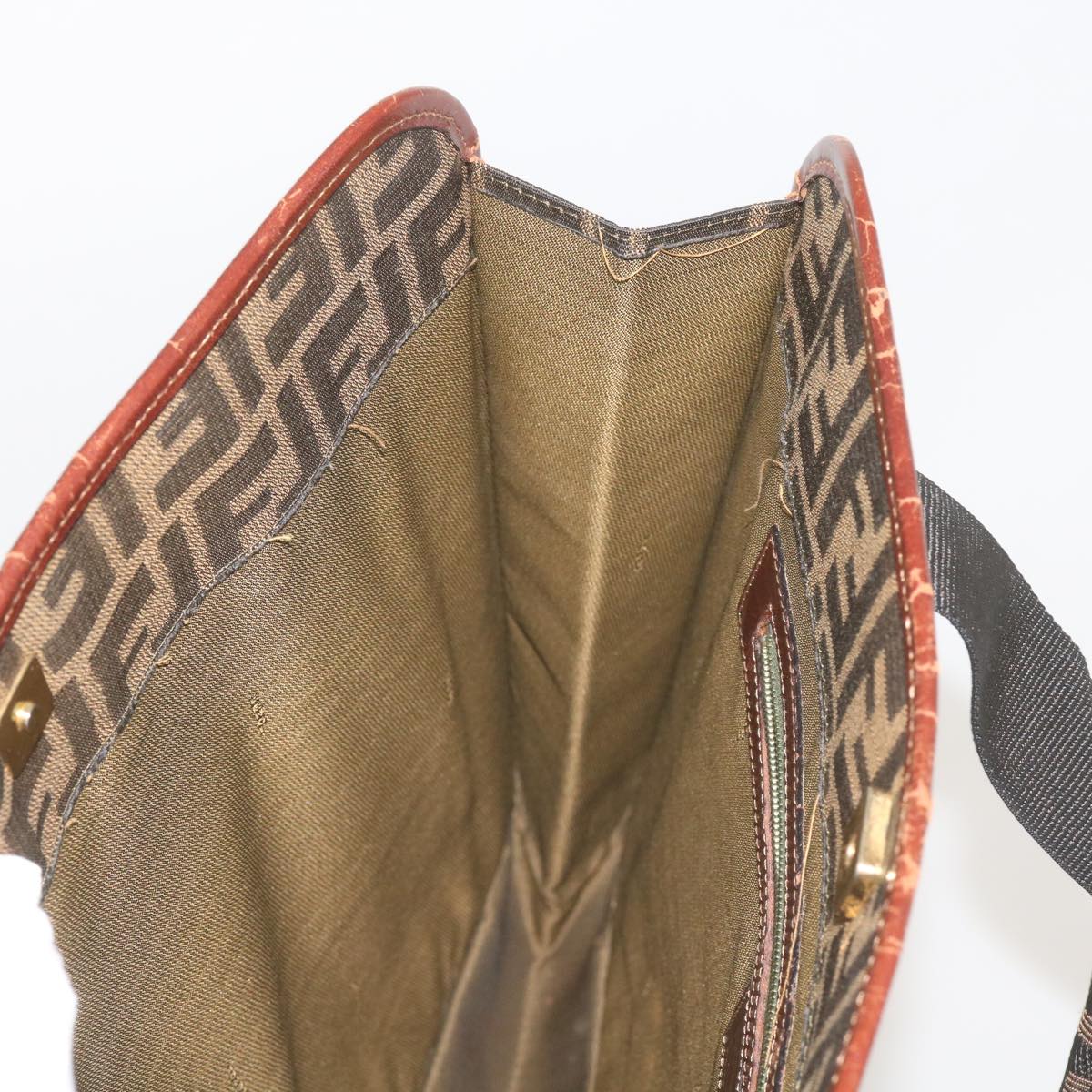 FENDI Zucca Canvas Tote Bag Black Brownyk11261