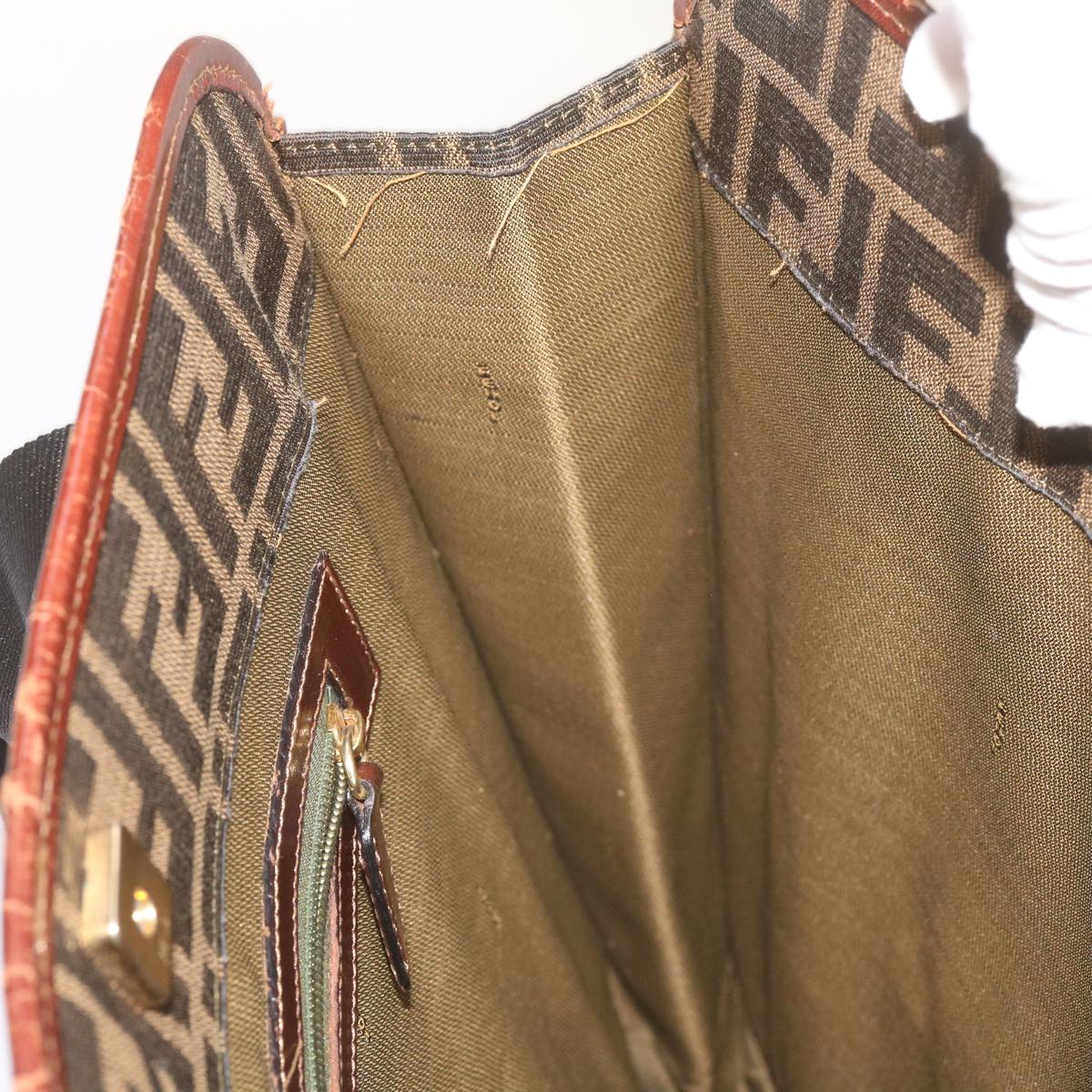 FENDI Zucca Canvas Tote Bag Black Brownyk11261