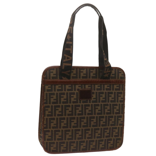 FENDI Zucca Canvas Tote Bag Black Brownyk11261