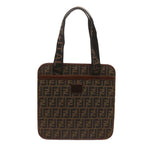 FENDI Zucca Canvas Tote Bag Black Brownyk11261