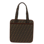 FENDI Zucca Canvas Tote Bag Black Brownyk11261