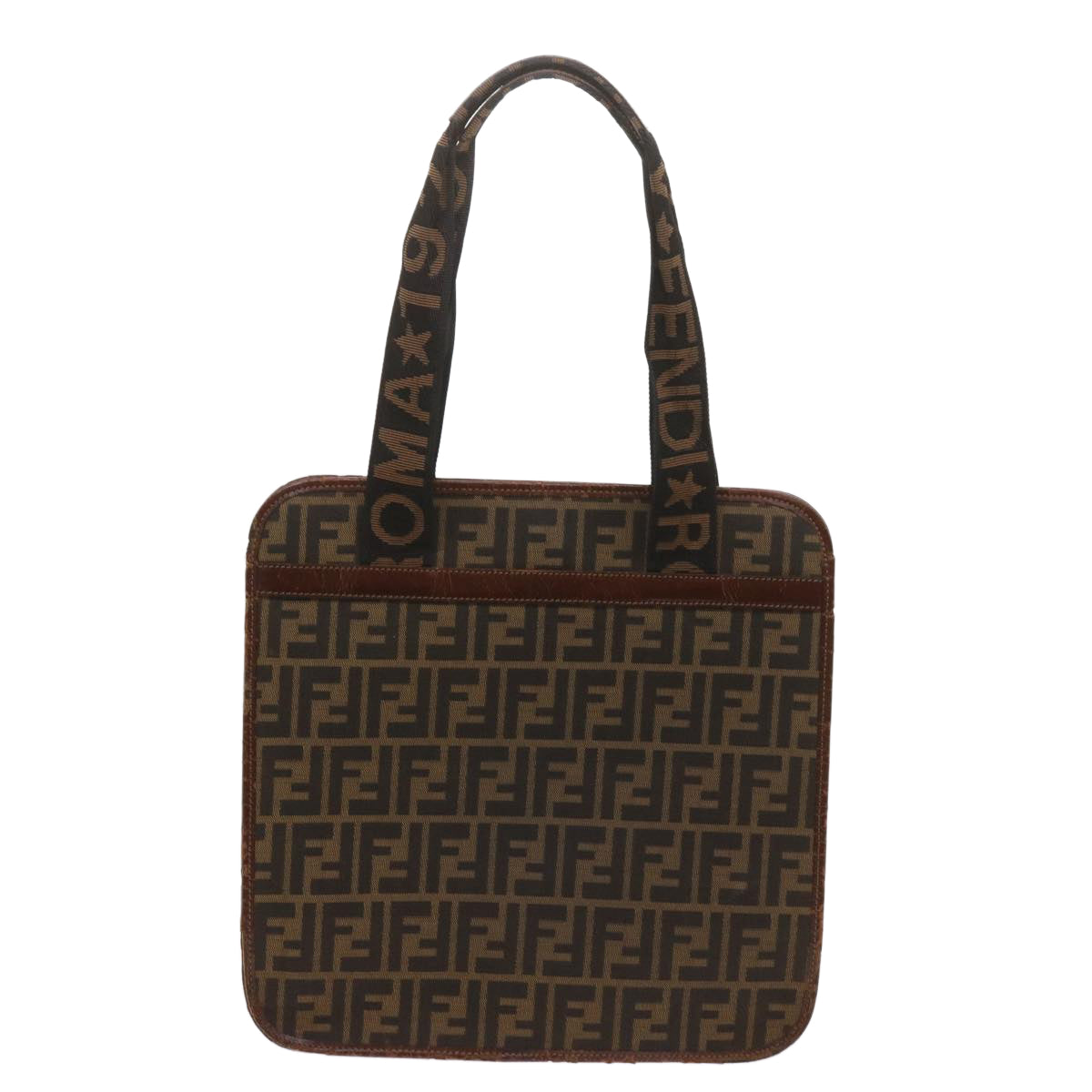 FENDI Zucca Canvas Tote Bag Black Brownyk11261
