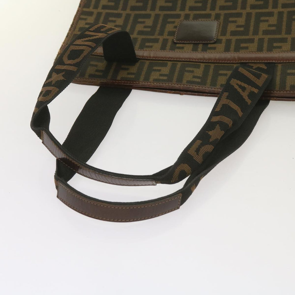 FENDI Zucca Canvas Tote Bag Black Brownyk11261