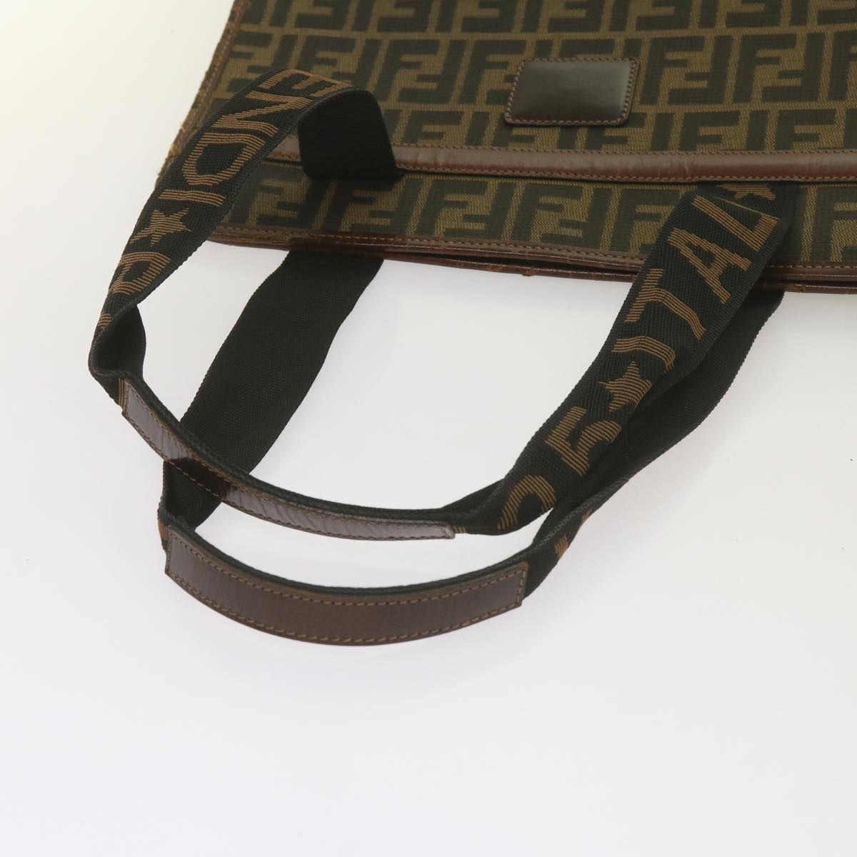 FENDI Zucca Canvas Tote Bag Black Brownyk11261