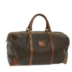 CELINE Macadam Canvas Boston Bag PVC Brown Auth yk11271