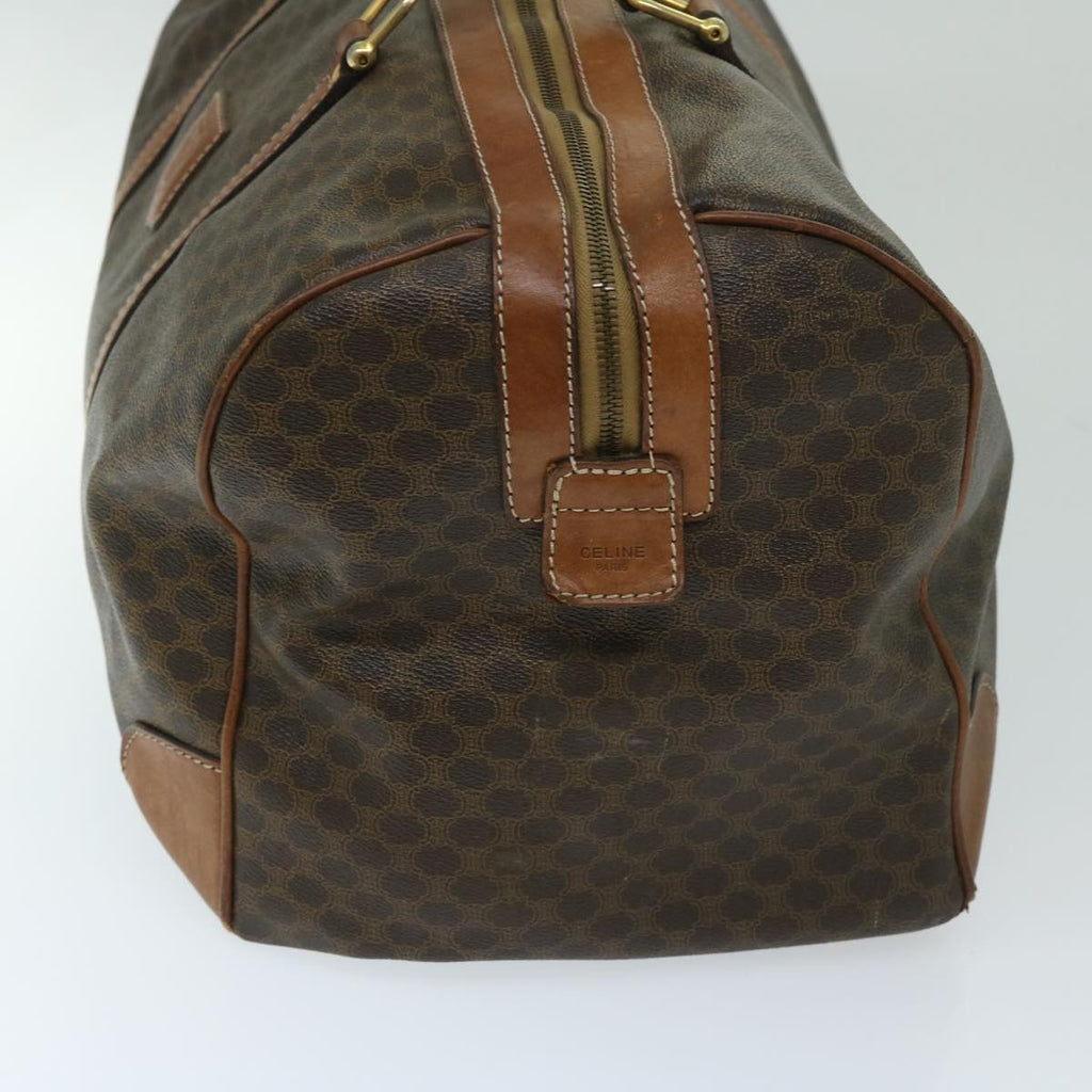 CELINE Macadam Canvas Boston Bag PVC Brown Auth yk11271