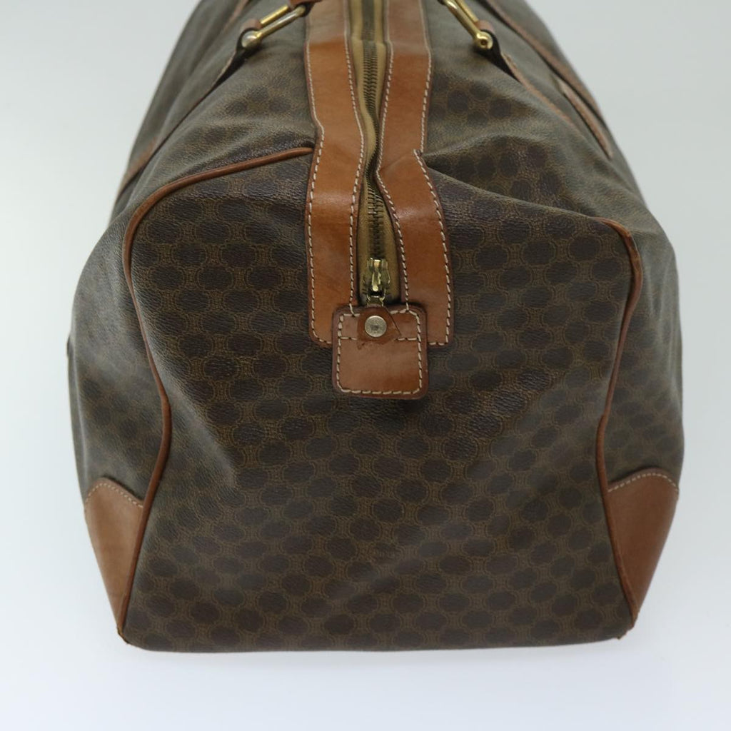 CELINE Macadam Canvas Boston Bag PVC Brown Auth yk11271