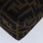 FENDI Zucca Canvas Hand Bag Brown Blackyk11283