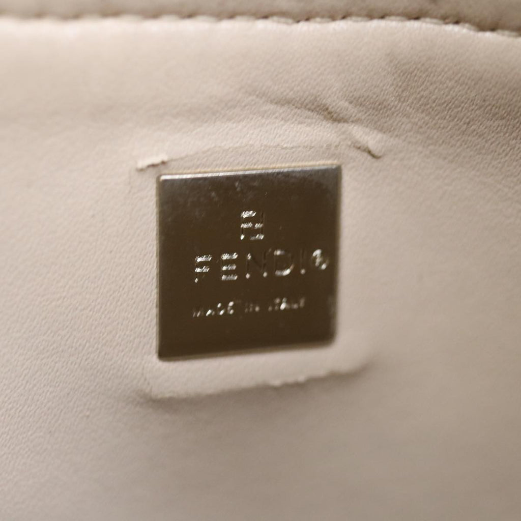 FENDI Zucca Canvas Hand Bag Brown Blackyk11283