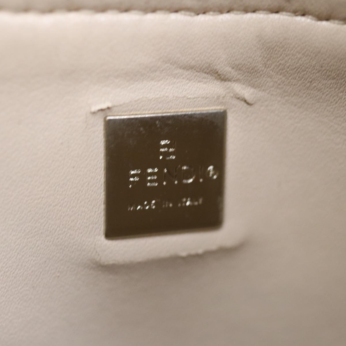 FENDI Zucca Canvas Hand Bag Brown Blackyk11283