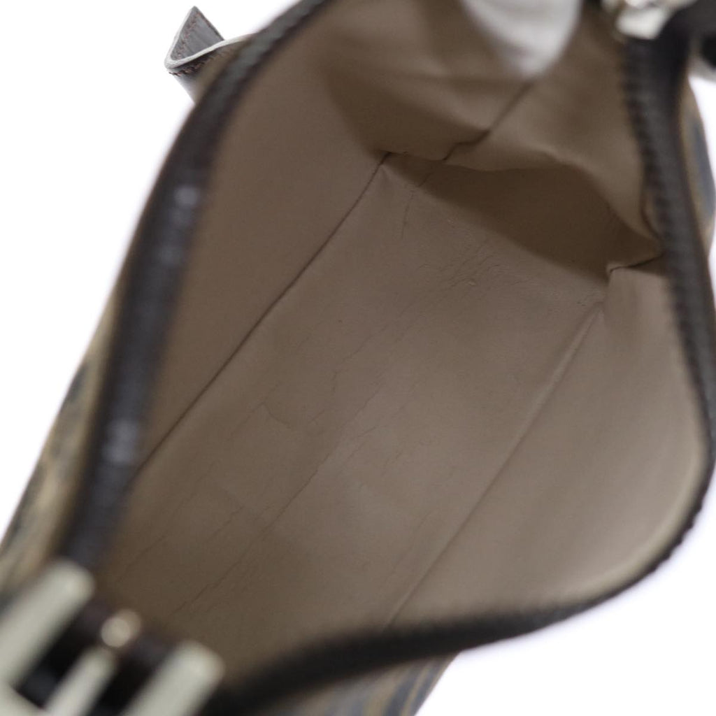 FENDI Zucca Canvas Hand Bag Brown Blackyk11283