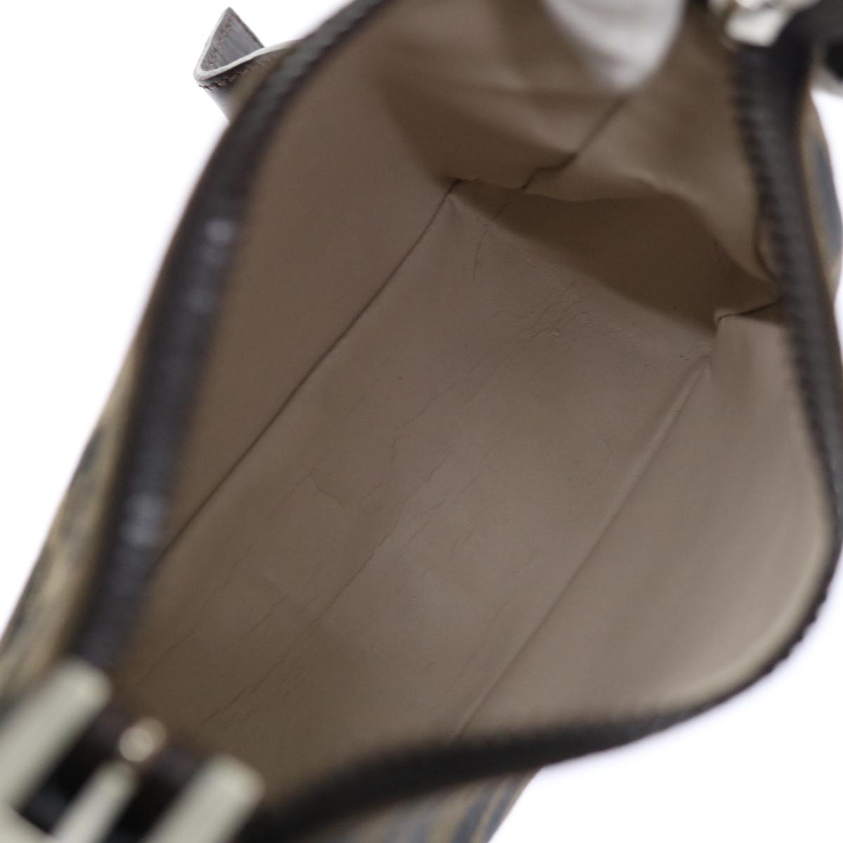 FENDI Zucca Canvas Hand Bag Brown Blackyk11283