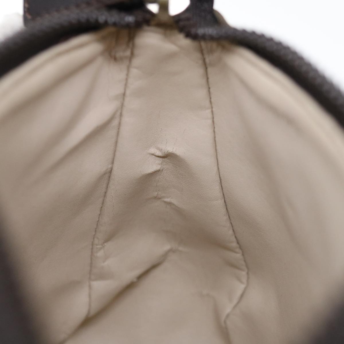 FENDI Zucca Canvas Hand Bag Brown Blackyk11283