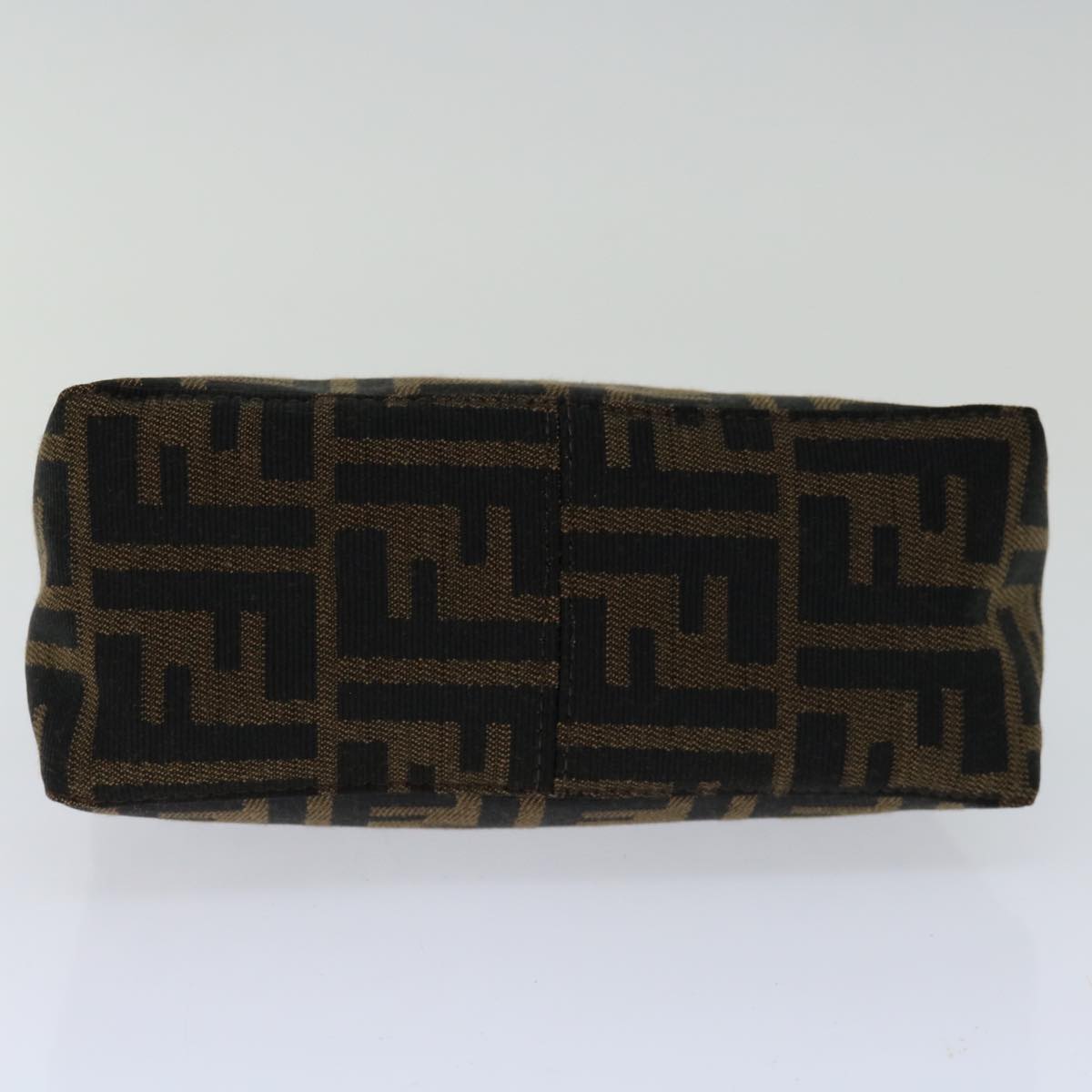 FENDI Zucca Canvas Hand Bag Brown Blackyk11283