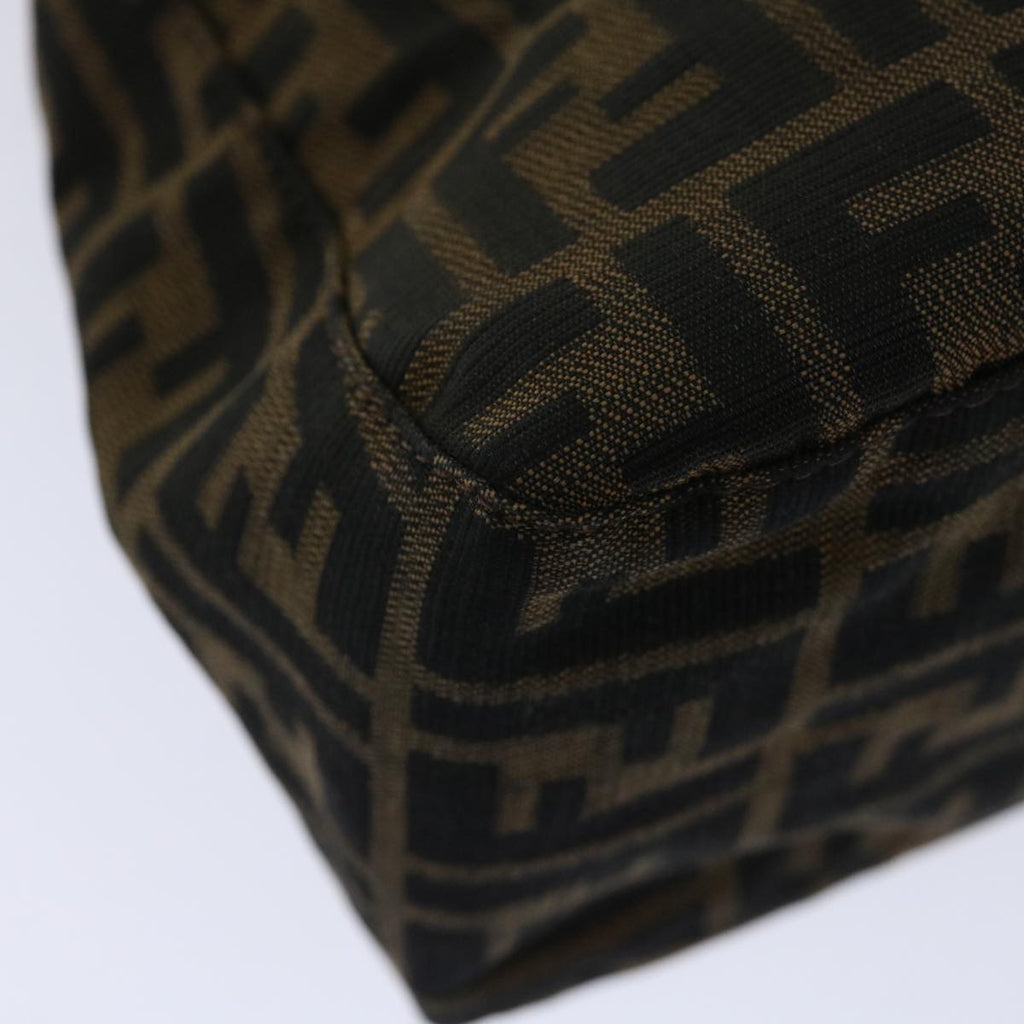 FENDI Zucca Canvas Mamma Baguette Shoulder Bag Black Brownyk11309