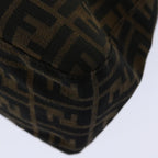 FENDI Zucca Canvas Mamma Baguette Shoulder Bag Black Brownyk11309