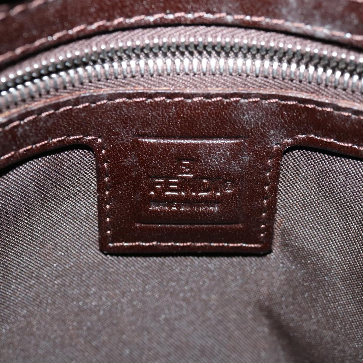 FENDI Zucca Canvas Mamma Baguette Shoulder Bag Black Brownyk11309