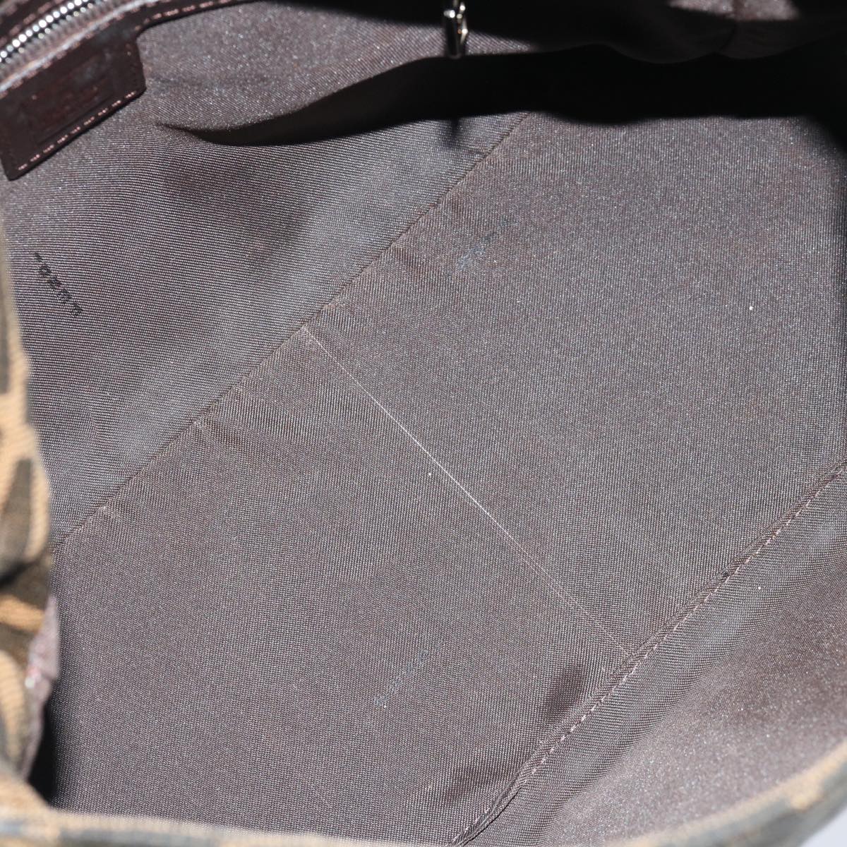 FENDI Zucca Canvas Mamma Baguette Shoulder Bag Black Brownyk11309