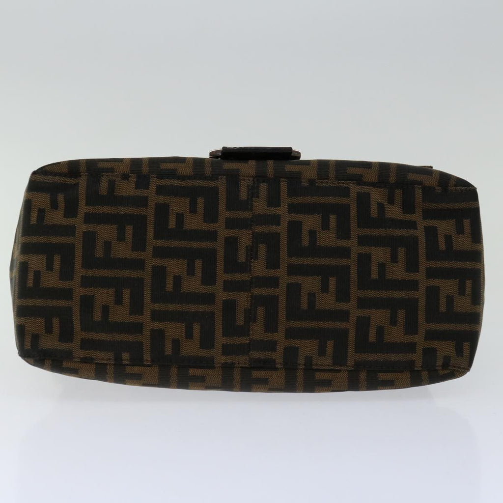 FENDI Zucca Canvas Mamma Baguette Shoulder Bag Black Brownyk11309