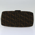 FENDI Zucca Canvas Mamma Baguette Shoulder Bag Black Brownyk11309