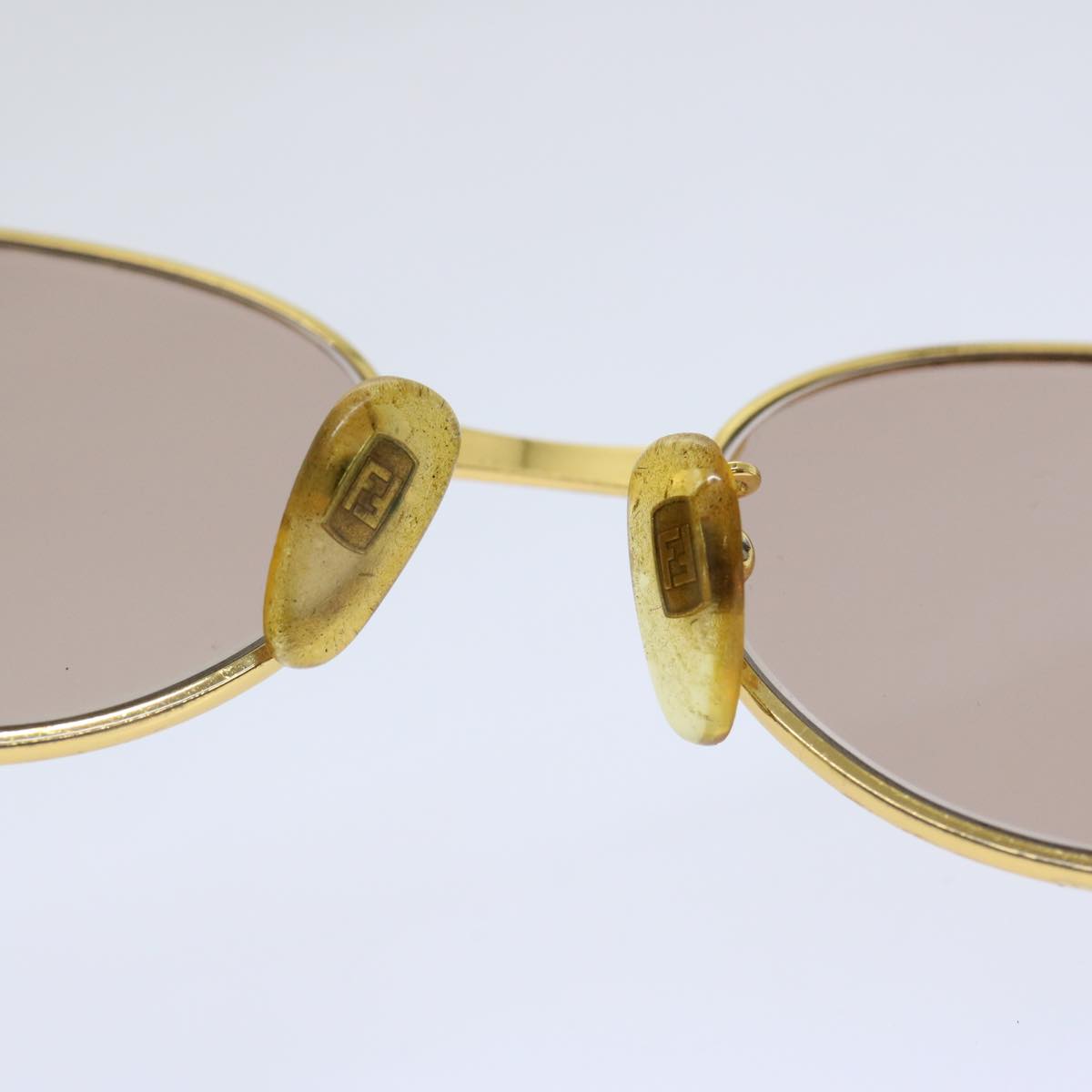 FENDI Sunglasses metal Gold Brownyk11319
