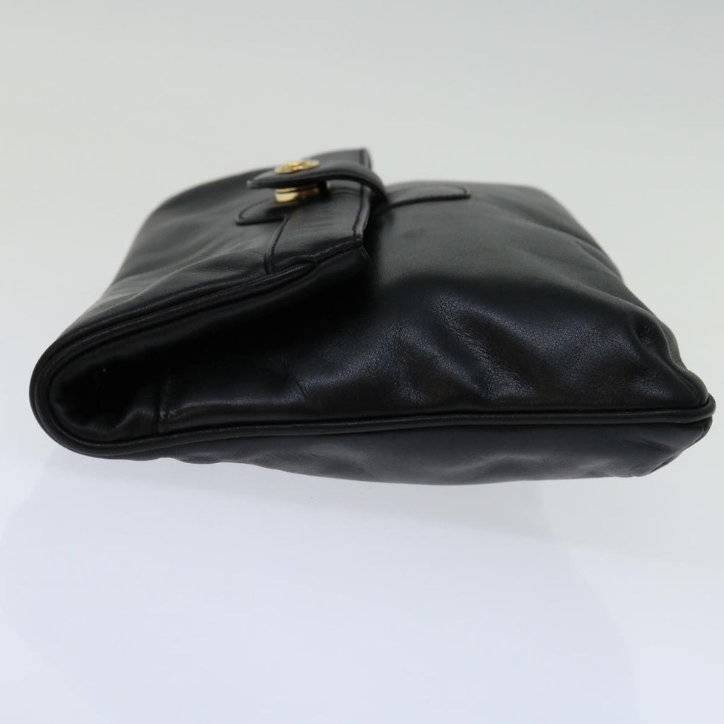CELINE Shoulder Bag Leather Black 11353