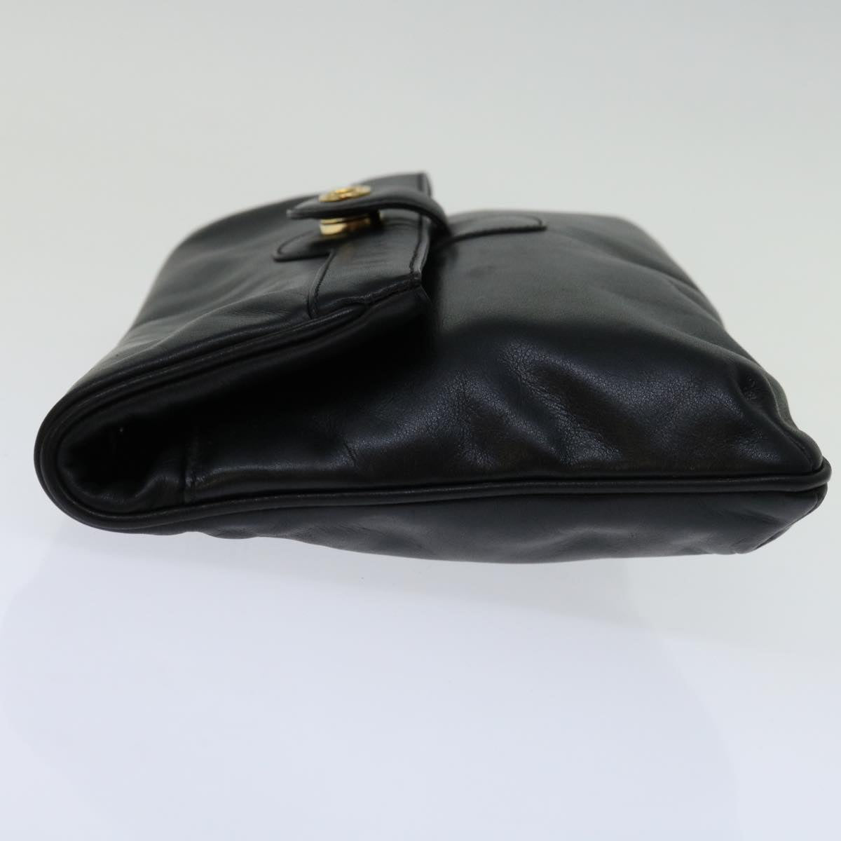 CELINE Shoulder Bag Leather Black 11353