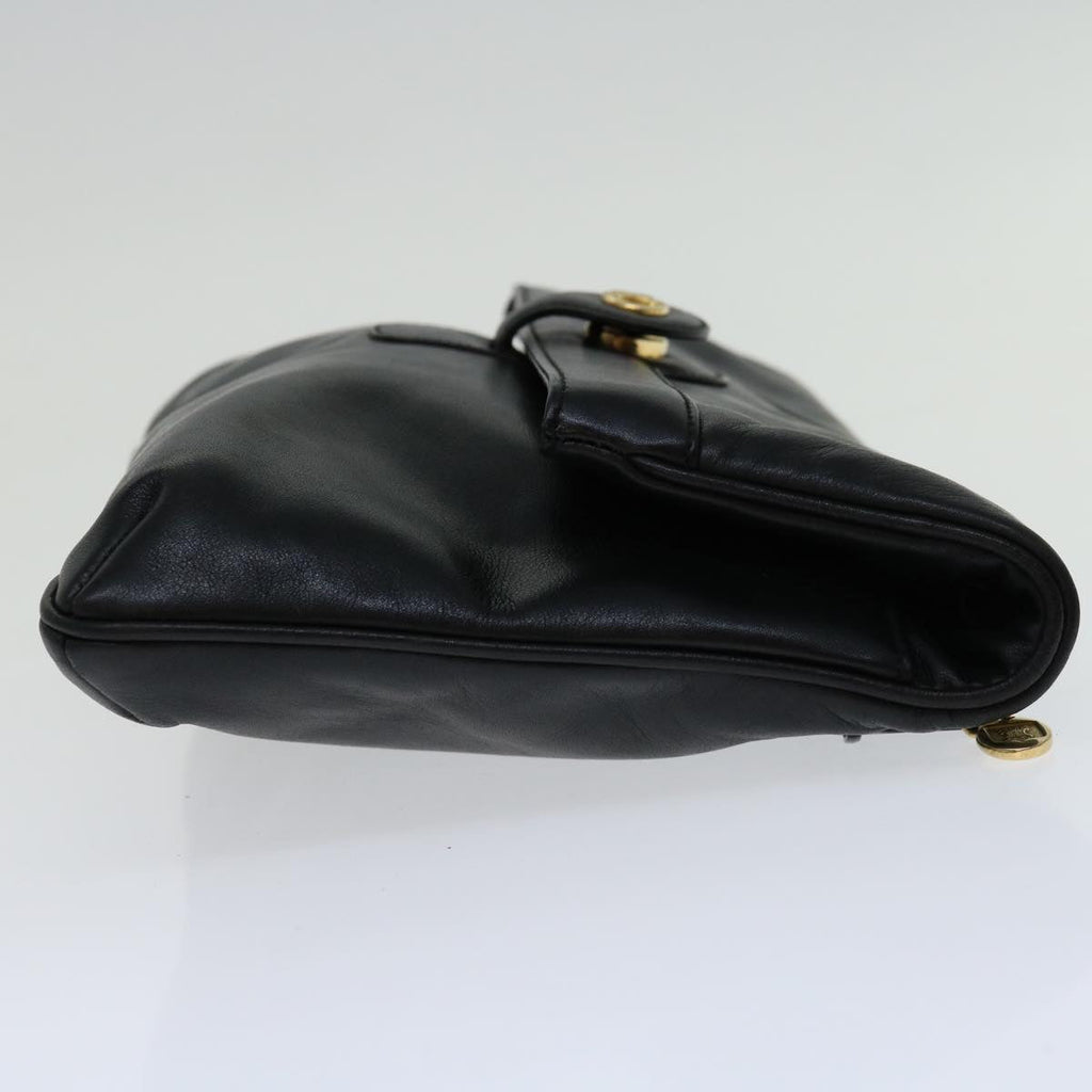 CELINE Shoulder Bag Leather Black 11353