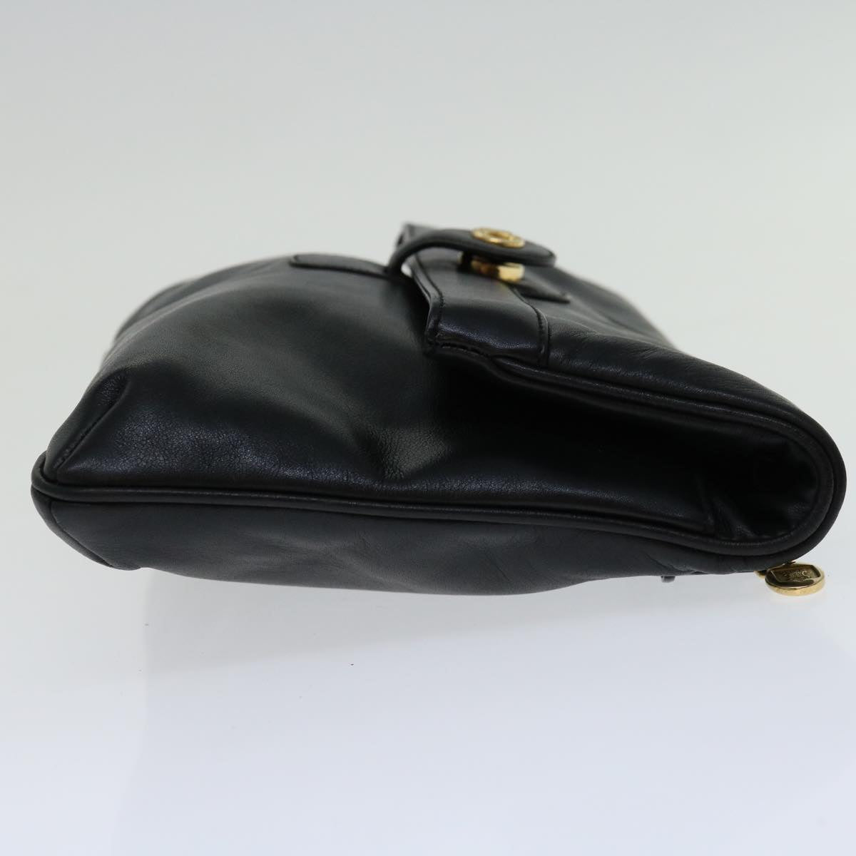 CELINE Shoulder Bag Leather Black 11353