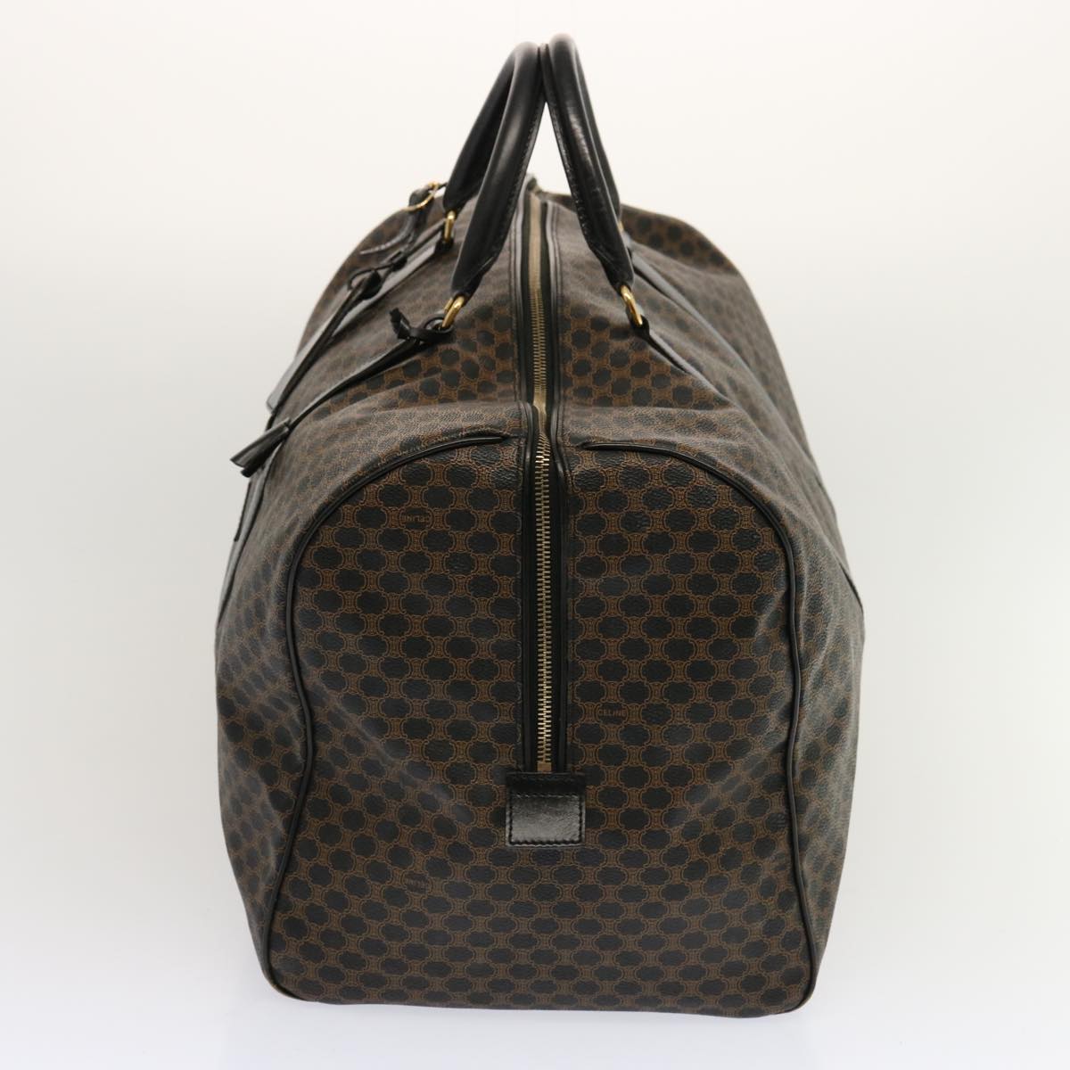 CELINE Macadam Canvas Boston Bag PVC Black Auth yk11367