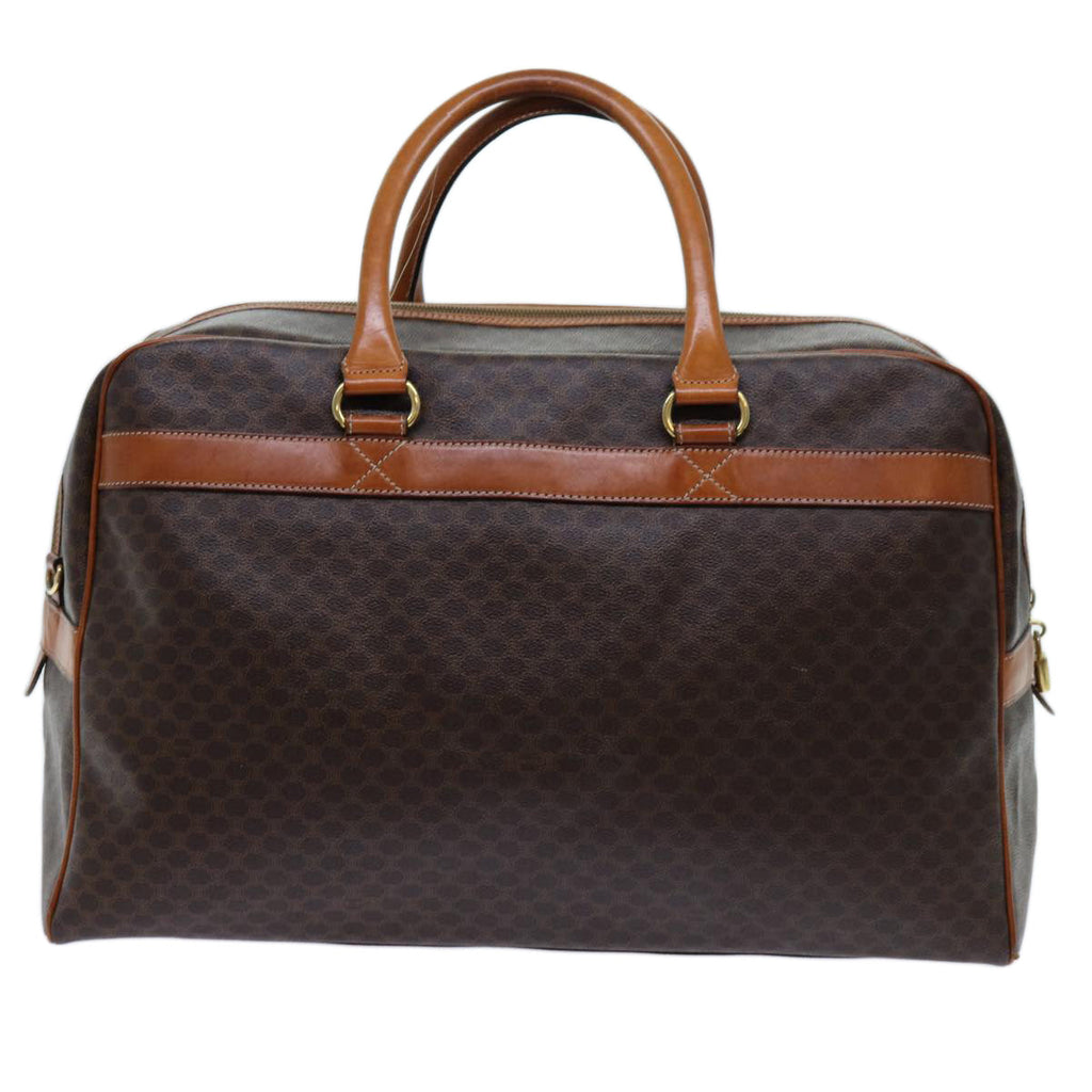 CELINE Macadam Canvas Boston Bag 2way Brown Auth yk11378