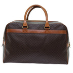 CELINE Macadam Canvas Boston Bag 2way Brown Auth yk11378