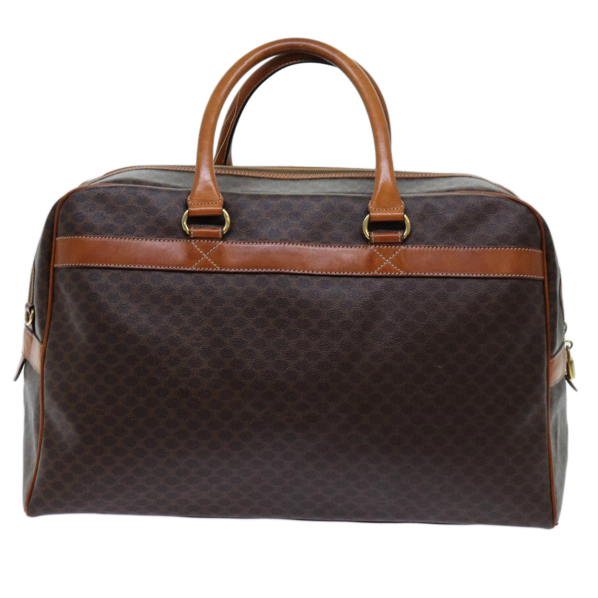 CELINE Macadam Canvas Boston Bag 2way Brown Auth yk11378