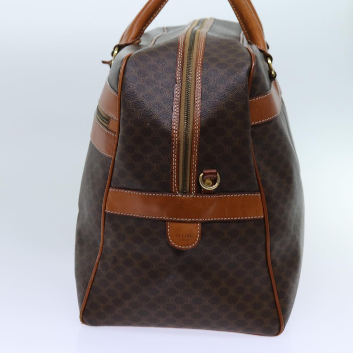 CELINE Macadam Canvas Boston Bag 2way Brown Auth yk11378