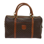 CELINE Macadam Canvas Boston Bag PVC Brown Auth yk11406