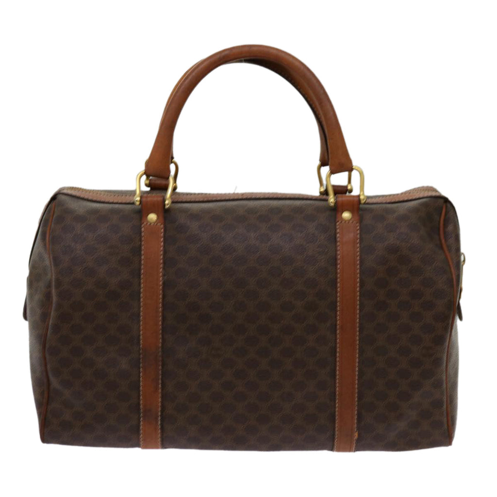 CELINE Macadam Canvas Boston Bag PVC Brown Auth yk11406