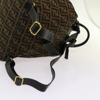 FENDI Zucca Canvas Backpack Brown Blackyk11410