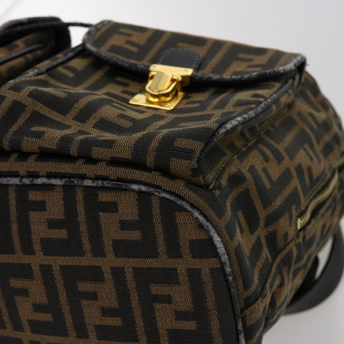 FENDI Zucca Canvas Backpack Brown Blackyk11410