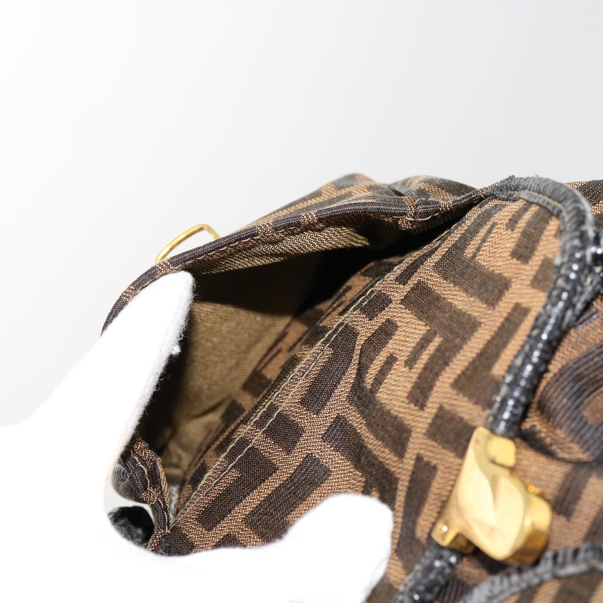 FENDI Zucca Canvas Backpack Brown Blackyk11410