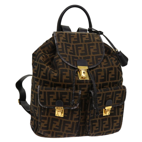 FENDI Zucca Canvas Backpack Brown Blackyk11410