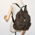 FENDI Zucca Canvas Backpack Brown Blackyk11410
