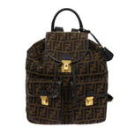 FENDI Zucca Canvas Backpack Brown Blackyk11410