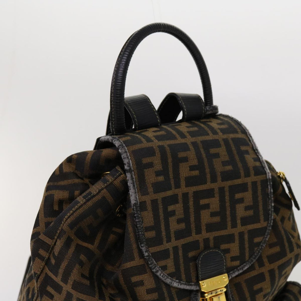 FENDI Zucca Canvas Backpack Brown Blackyk11410