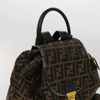 FENDI Zucca Canvas Backpack Brown Blackyk11410